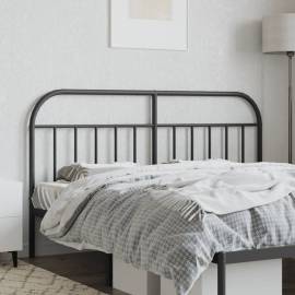 Tăblie de pat metalică, negru, 180 cm, 3 image