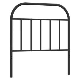 Tăblie de pat metalică, negru, 80 cm, 2 image