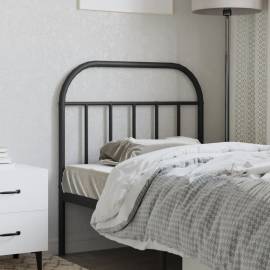 Tăblie de pat metalică, negru, 90 cm, 3 image
