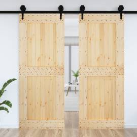 Ușă, 90x210 cm, lemn masiv de pin, 3 image