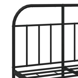 Cadru pat metalic cu tăblie de cap/picioare, negru, 120x190 cm, 9 image
