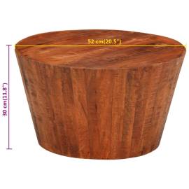 Măsuță de cafea, Ø 52x30 cm, lemn masiv de mango brut, 7 image