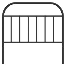 Tăblie de pat metalică, negru, 100 cm, 4 image