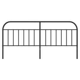 Tăblie de pat metalică, negru, 200 cm, 4 image