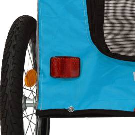 Remorcă bicicletă de câini albastru&gri țesătură oxford&fier, 8 image