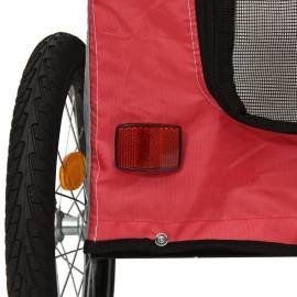 Remorcă de bicicletă pentru câini, roșu&gri, textil oxford&fier, 8 image