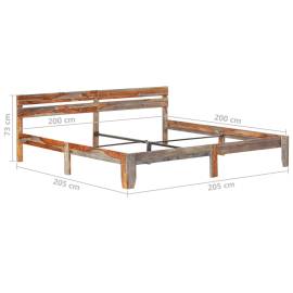 Cadru de pat, 200 x 200 cm, lemn masiv de sheesham, 8 image