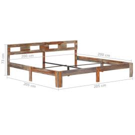 Cadru de pat, 200 x 200 cm, lemn masiv de sheesham, 8 image