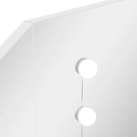 Masă pentru machiaj de colț cu lumini led, alb, 11 image