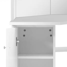Masă pentru machiaj de colț cu lumini led, alb, 9 image