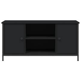 Comodă tv, negru, 100x40x50 cm, lemn prelucrat, 6 image