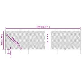 Gard plasă de sârmă cu țăruși de fixare, 2x10 m, 5 image