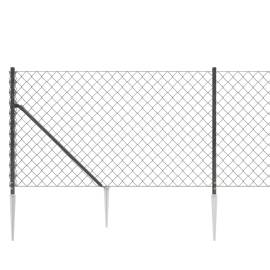Gard plasă de sârmă cu țăruși de fixare, antracit 1x10 m, 4 image