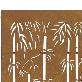 Poartă pentru grădină, 105x205 cm, oțel corten, model bambus, 8 image