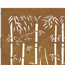 Poartă pentru grădină, 85x125 cm, oțel corten, model bambus, 8 image