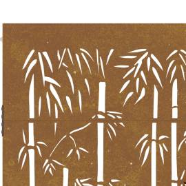 Poartă pentru grădină, 85x200 cm, oțel corten, model bambus, 8 image
