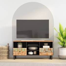 Comodă tv, 100x33x46 cm, lemn masiv reciclat & lemn compozit