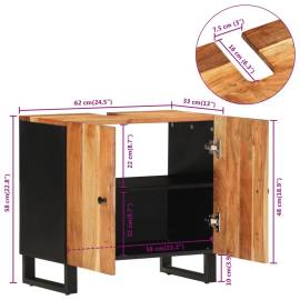 Dulap de chiuvetă 62x33x58 cm lemn masiv acacia & lemn compozit, 11 image