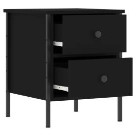 Noptieră, negru, 40x42x50 cm, lemn compozit, 6 image