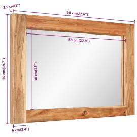 Oglindă, 70x50 cm, lemn masiv de acacia și sticlă, 9 image