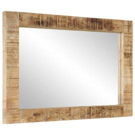 Oglindă, 70x50 cm, lemn masiv de mango și sticlă, 3 image