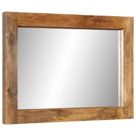 Oglindă, 70x50 cm, lemn masiv de mango și sticlă, 3 image
