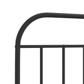 Cadru de pat metalic cu tăblie, negru, 75x190 cm, 9 image