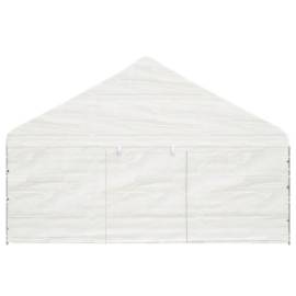 Foișor cu acoperiș, alb, 11,15x5,88x3,75 m, polietilenă, 5 image