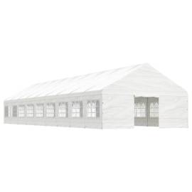 Foișor cu acoperiș, alb, 20,07x5,88x3,75 m, polietilenă, 2 image