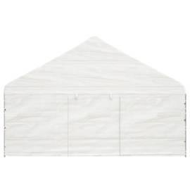 Foișor cu acoperiș, alb, 4,46x5,88x3,75 m, polietilenă, 5 image