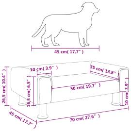 Pat de câini, crem, 70x45x26,5 cm, catifea, 7 image