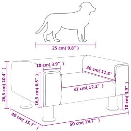 Pat de câini, gri închis, 50x40x26,5 cm, catifea, 7 image