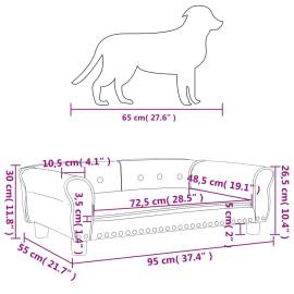 Pat de câini, cappuccino, 95x55x30 cm, piele ecologică, 7 image
