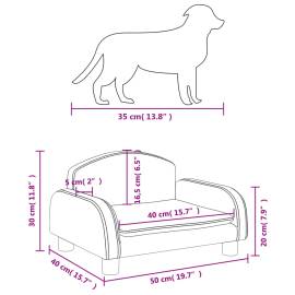 Pat de câini, gri, 50x40x30 cm, piele ecologică, 7 image