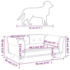 Pat de câini, gri, 70x45x30 cm, piele ecologică, 7 image