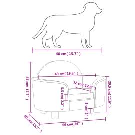 Pat de câini, gri deschis, 66x40x45 cm, catifea, 7 image