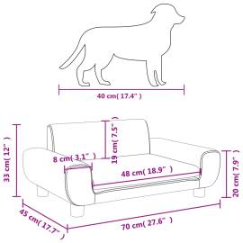 Pat de câini, gri deschis, 70x45x33 cm, catifea, 7 image