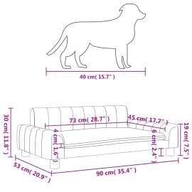 Pat de câini, gri deschis, 90x53x30 cm, material textil, 7 image