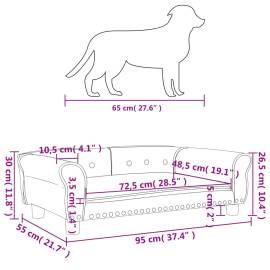 Pat de câini, gri deschis, 95x55x30 cm, catifea, 7 image