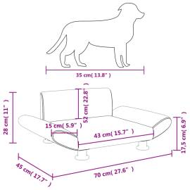 Pat de câini, taupe, 70x45x28 cm, material textil, 7 image