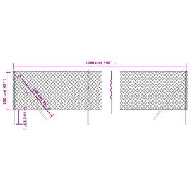 Gard de plasă de sârmă, verde, 1x10 m, 5 image