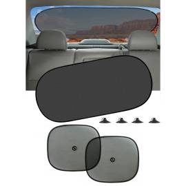 Set Protectie Solara Auto format din 3 piese, parasolar luneta + 2 parasolare laterale, prindere cu ventuze, 3 image