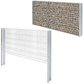 Stâlpi de gard de grădină 10 buc. argintiu 160 cm oțel, 8 image