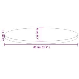 Blat de masă, 80x40x2,5 cm, lemn masiv de pin, oval, 7 image
