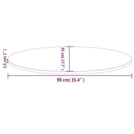 Blat de masă, 90x45x2,5 cm, lemn masiv de pin, oval, 7 image