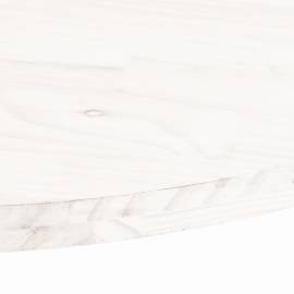 Blat de masă, alb, 100x50x2,5 cm, lemn masiv de pin, oval, 5 image
