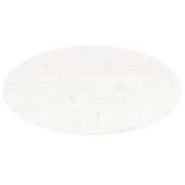 Blat de masă, alb, 70x35x2,5 cm, lemn masiv de pin, oval, 4 image