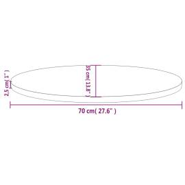 Blat de masă, alb, 70x35x2,5 cm, lemn masiv de pin, oval, 7 image