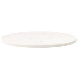 Blat de masă, alb, 80x40x2,5 cm, lemn masiv de pin, oval, 3 image