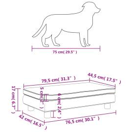 Pat pentru câini cu extensie, crem, 100x50x30 cm, catifea, 10 image